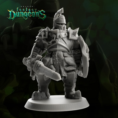 3d printable dark knight by kraken studios tabletop characters & creatures fantasy universe 3d print model - Mito3D