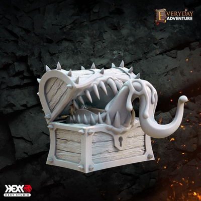 3d imprimable poitrine imiter by hexy studio table personnages créatures fantaisie univers monstre rpg prendre piège dnd 32mm donjons dragons instant rencontres 3d print model - Mito3D
