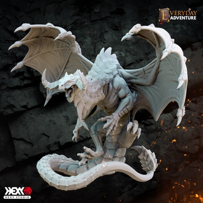 3d printable hexxar blue dragon by hexy studio tabletop characters & creatures fantasy universe monster rpg flying dungeonsanddragons dnd 32mm 5e instantencounters 3d print model - Mito3D