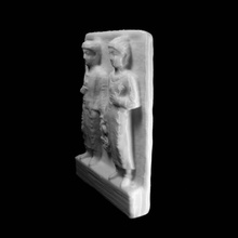 funerary relief brother sister hermitage museum st petersburg scan 3d print model - Mito3D