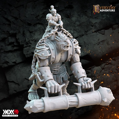 3d printable siege ogre by hexy studio tabletop characters & creatures fantasy universe goblin monster rpg dnd 32mm dungeons dragons 5e ogroid instant encounters 3d print model - Mito3D