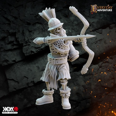3d printable skeleton archer by hexy studio tabletop characters & creatures fantasy universe rpg undead warrior dnd 32mm dungeons dragons 5e instant encounters 3d print model - Mito3D