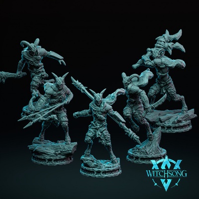 3d printable lord of grove - soldiers by witchsong miniatures tabletop characters & creatures fantasy universe army axe dragons dungeons forest soldier warhammer elk satyr bow dnd medium 5e footsoldier 3d print model - Mito3D