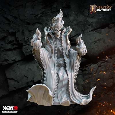 3d printable lich 2 by hexy studio tabletop characters & creatures fantasy universe rpg undead villain dnd 32mm dungeons dragons 5e instant encounters 3d print model - Mito3D