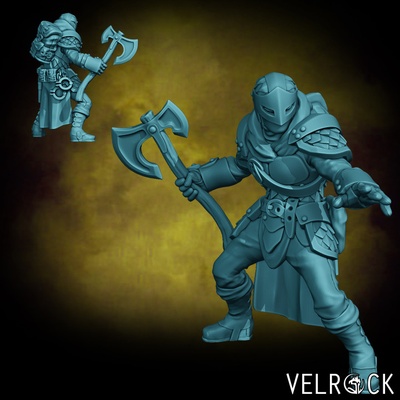 3d imprimible masculino generosidad cazador guardabosque hacha batalla presupuesto by velrock arte miniaturas mesa caracteres criaturas fantasía universo d dnd 3d print model - Mito3D