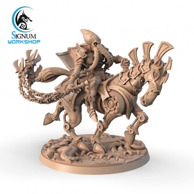 3d printable hereb mind hunters veteran by signum workshop dungeons fantasy mini miniatures warrior tabletop rider flail 32mm construct ttrpg illithid mindflayer presupported 3d print model - Mito3D