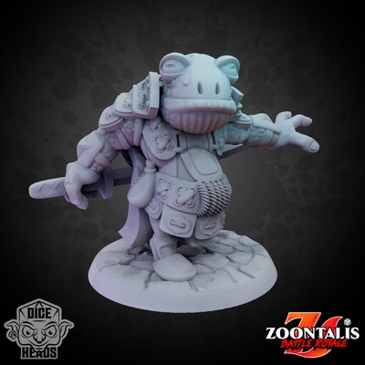 3d printable frog samurai presupported included by dice heads tabletop characters & creatures fantasy universe 3d print model - Mito3D