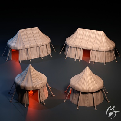 3d yazdırılabilir sirk modüler çadır by yapımı ton masaüstü arazi fantezi 3d print model - Mito3D