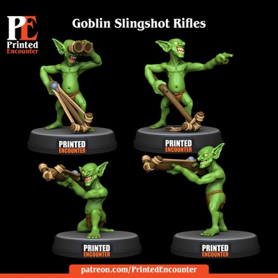 3d imprimível goblin estilingue rifles by impresso encontro tampo mesa personagens criaturas fantasia universo 3d print model - Mito3D