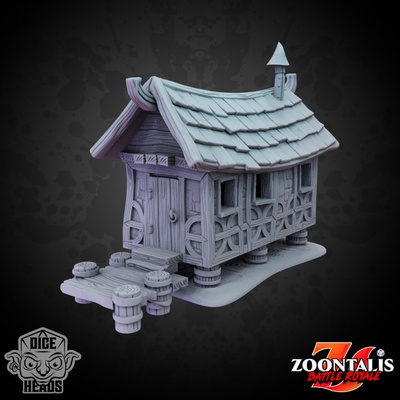 3d printable swamp shack presupported included by dice heads tabletop terrain fantasy 3d print model - Mito3D