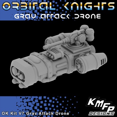 3d printable orbital knights - grav-attack drone 6-8mm by kmfp designs tabletop characters & creatures sci-fi universe vehicles machines 3d print model - Mito3D