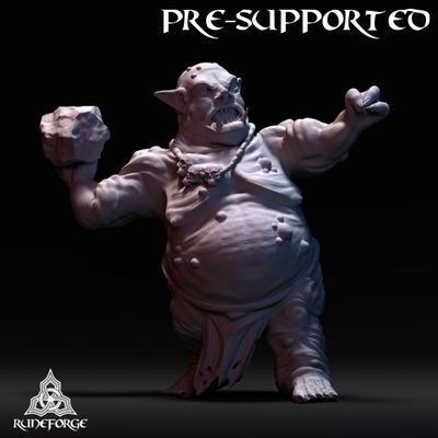 3d printable bog troll - rock thrower by runeforge studios tabletop characters & creatures fantasy universe 3d print model - Mito3D