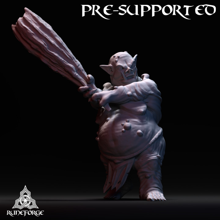3d printable bog troll - two-handed club by runeforge studios tabletop characters & creatures fantasy universe 3D print model - Mito3D
