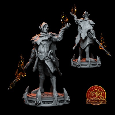 3d printable xurael kor-radh - shadar kai bladesinger by clute tabletop characters & creatures fantasy universe 3d print model - Mito3D