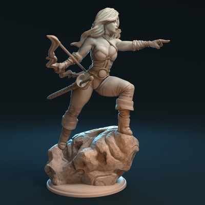 3d imprimable feya archer by christy hartmann table personnages créatures fantaisie univers 3d print model - Mito3D