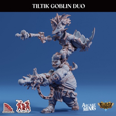 3d printable tiltik goblin duo by arcane minis 3d print model - Mito3D