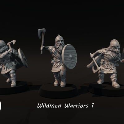 3d yazdırılabilir vahşi adamlar savaşçılar 1 by medbury minyatürler masaüstü karakterler yaratıklar fantezi evren 3d print model - Mito3D
