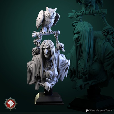 3d printable ruth braineater bust pre-supported by white werewolf tavern tabletop characters & creatures fantasy universe fan art busts 3d print model - Mito3D