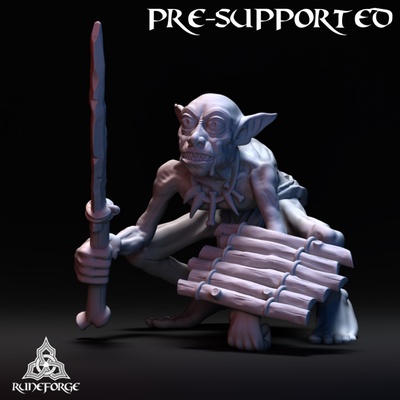 3d imprimível caverna goblin lança guardando by forja runa estúdios tampo mesa personagens criaturas fantasia universo 3d print model - Mito3D