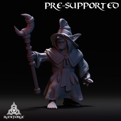 3d printable bog goblin - lunar cult cultist wand by runeforge studios tabletop characters & creatures fantasy universe 3d print model - Mito3D