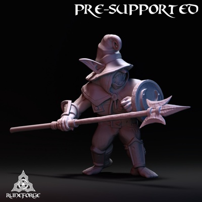3d printable bog goblin - lunar cult spear shield by runeforge studios tabletop characters & creatures fantasy universe 3d print model - Mito3D