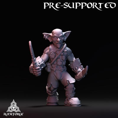 3d printable classic goblin - daggers standing by runeforge studios tabletop characters & creatures fantasy universe 3d print model - Mito3D