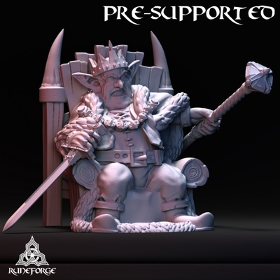 3d printable classic goblin - king in throne by runeforge studios tabletop characters & creatures fantasy universe 3d print model - Mito3D