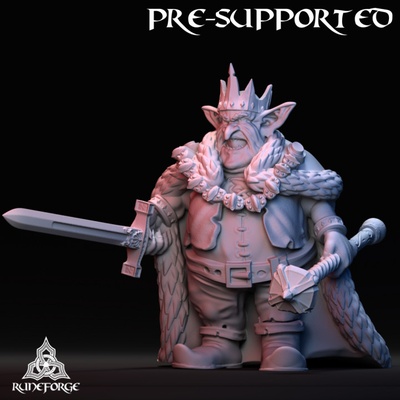 3d printable classic goblin - king standing by runeforge studios tabletop characters & creatures fantasy universe 3d print model - Mito3D