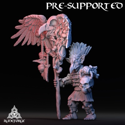 3d printable classic goblin - bird shaman by runeforge studios tabletop characters & creatures fantasy universe 3d print model - Mito3D
