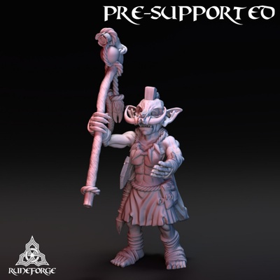 3d printable classic goblin - boar shaman by runeforge studios tabletop characters & creatures fantasy universe 3d print model - Mito3D