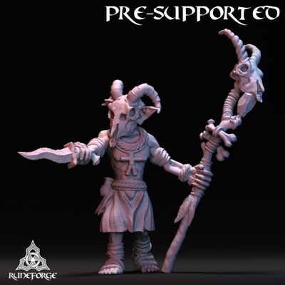3d printable classic goblin - ram shaman by runeforge studios tabletop characters & creatures fantasy universe 3d print model - Mito3D