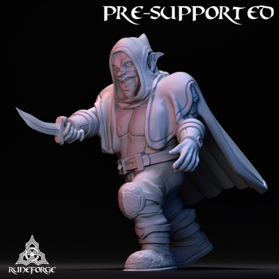 3d printable goblin assassin - stabbing by runeforge studios tabletop characters & creatures fantasy universe 3d print model - Mito3D