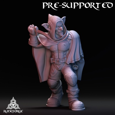 3d printable goblin assassin - stalking by runeforge studios tabletop characters & creatures fantasy universe 3d print model - Mito3D