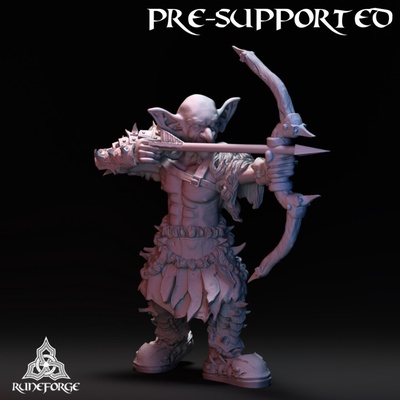 3d printable forest goblin - archer by runeforge studios tabletop characters & creatures fantasy universe 3d print model - Mito3D