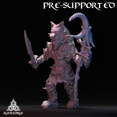 3d printable forest goblin - shaman by runeforge studios tabletop characters & creatures fantasy universe 3d print model - Mito3D