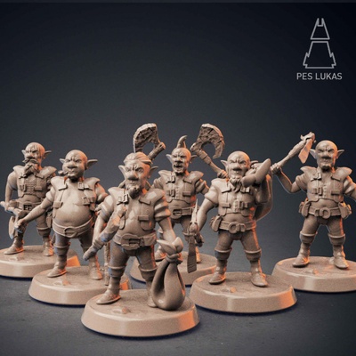 3d printable deep gnomes - svirfneblin band by pes lukas tabletop characters & creatures fantasy universe 3d print model - Mito3D