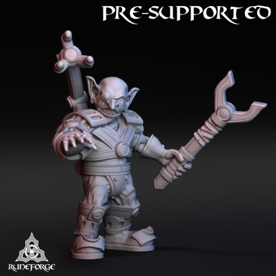 3d printable goblin artificer by runeforge studios tabletop characters & creatures fantasy universe 3d print model - Mito3D