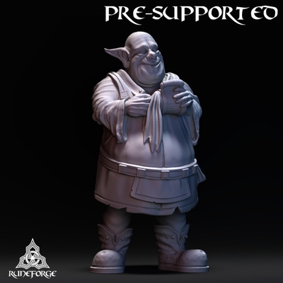 3d printable goblin barkeep by runeforge studios tabletop characters & creatures fantasy universe 3d print model - Mito3D