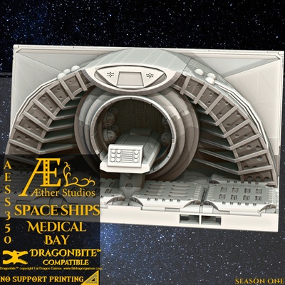3d printable aess350 space ships medical bay by aether studios tabletop terrain sci-fi 3d print model - Mito3D