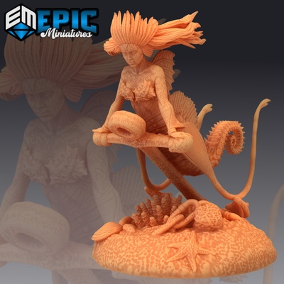 3d imprimible caballo mar sirena ancla merfolk agua monstruo oceano encuentro by epic miniatures 3d print model - Mito3D