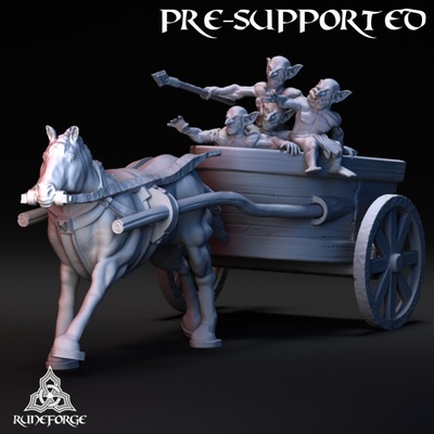 3d printable goblin chariot by runeforge studios tabletop characters & creatures fantasy universe vehicles machines 3d print model - Mito3D