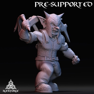 3d printable goblin enforcer by runeforge studios tabletop characters & creatures fantasy universe 3d print model - Mito3D