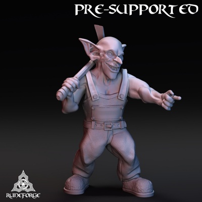 3d imprimível goblin mineiro apontando by forja runa estúdios tampo mesa personagens criaturas fantasia universo 3d print model - Mito3D