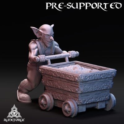 3d printable goblin miner cart by runeforge studios tabletop characters & creatures fantasy universe 3d print model - Mito3D