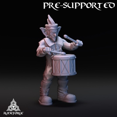 3d imprimível goblin baterista by forja runa estúdios tampo mesa personagens criaturas fantasia universo 3d print model - Mito3D