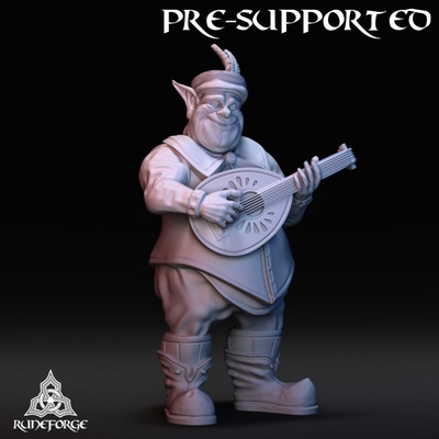 3d printable goblin lute player by runeforge studios tabletop characters & creatures fantasy universe 3d print model - Mito3D