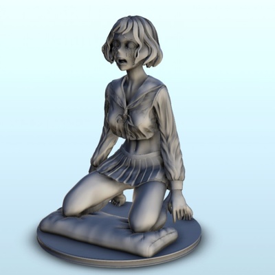 3d printable girl crying - woman scene miniature mini rpg character by hartolia miniatures fan art action figures 3d print model - Mito3D