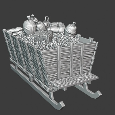 3d printable large medieval sledge - of plunder by northern crusades miniatures tabletop characters & creatures historical universe vehicles machines 3d print model - Mito3D