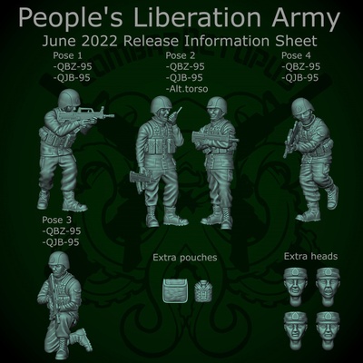 3d printable patreon pack 12 - june 2022 people's liberation army by combatoctopus miniatures tabletop characters & creatures historical universe 3d print model - Mito3D