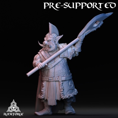 3d printable grasslands goblin chieftain by runeforge studios tabletop characters & creatures fantasy universe 3d print model - Mito3D